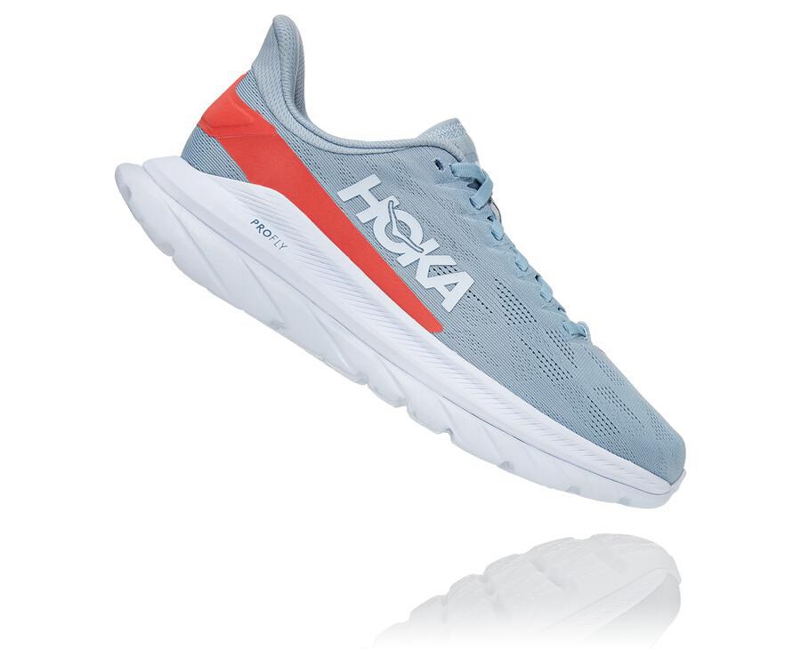 Hoka One One Hardloopschoenen Dames - Mach 4 - Blauw/Wit - QY1853267